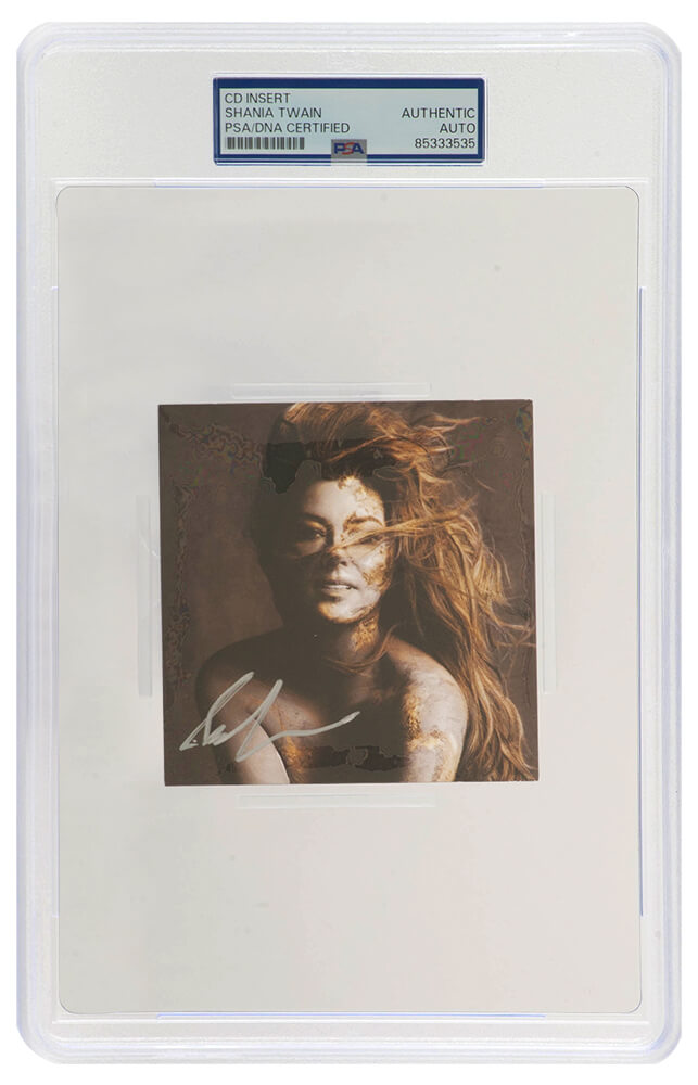 Shania Twain Autographed 'Queen Of Me' 4x4 CD Insert - (PSA/DNA Encapsulated)-Powers Sports Memorabilia
