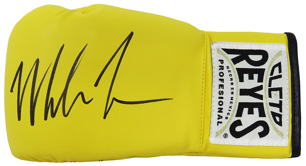 Mike Tyson Autographed Cleto Reyes Yellow Boxing Glove-Powers Sports Memorabilia