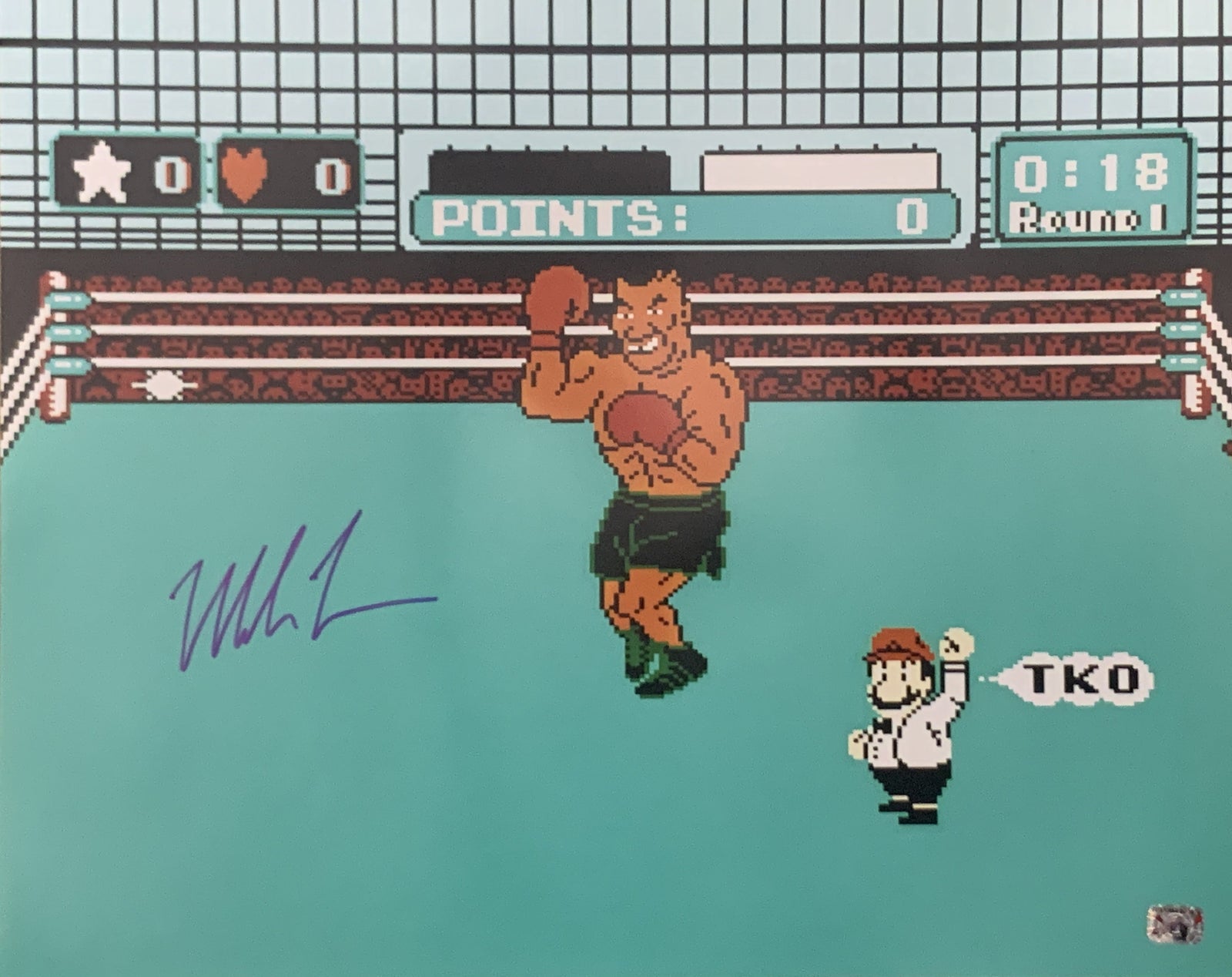 Mike Tyson Signed Punchout Video Game 16x20 Photo Fitterman-Powers Sports Memorabilia