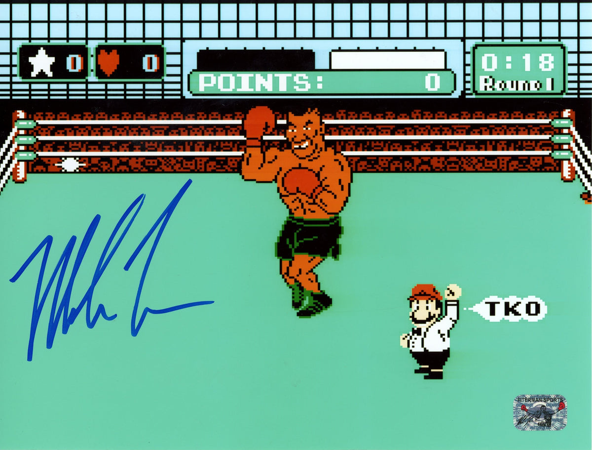 Mike Tyson Signed Punchout Video Game 8x10 Photo Fitterman-Powers Sports Memorabilia