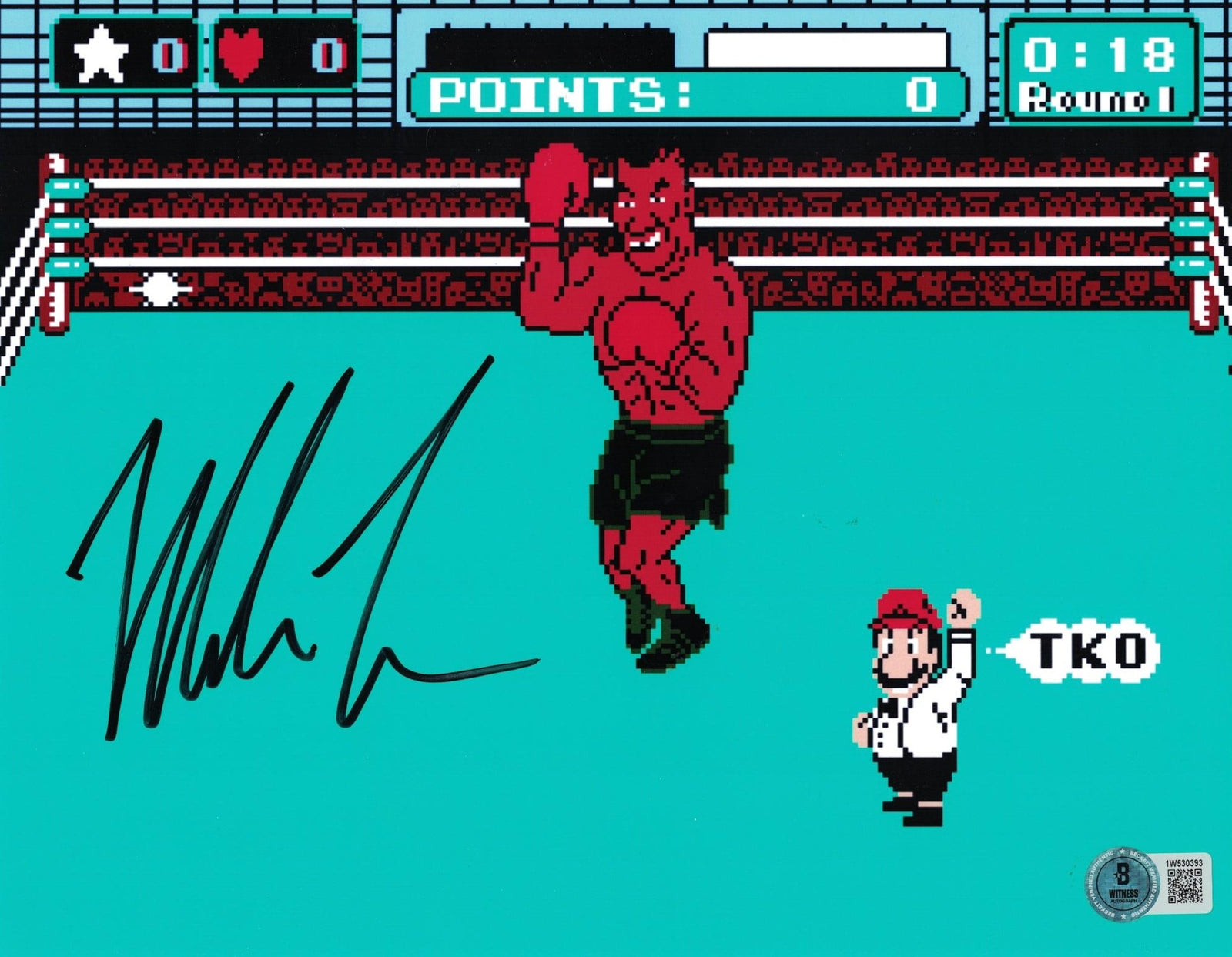 Mike Tyson Signed Punchout 8x10 Photo – Beckett Authenticated-Powers Sports Memorabilia