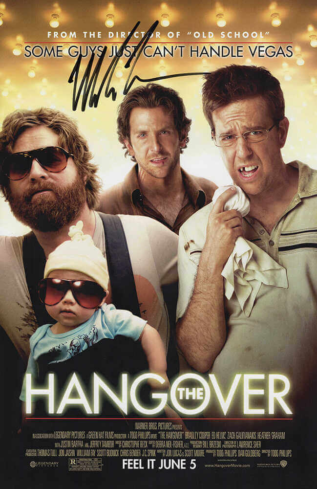 Mike Tyson Autographed The Hangover 11×17 Movie Poster - (In Black)-Powers Sports Memorabilia