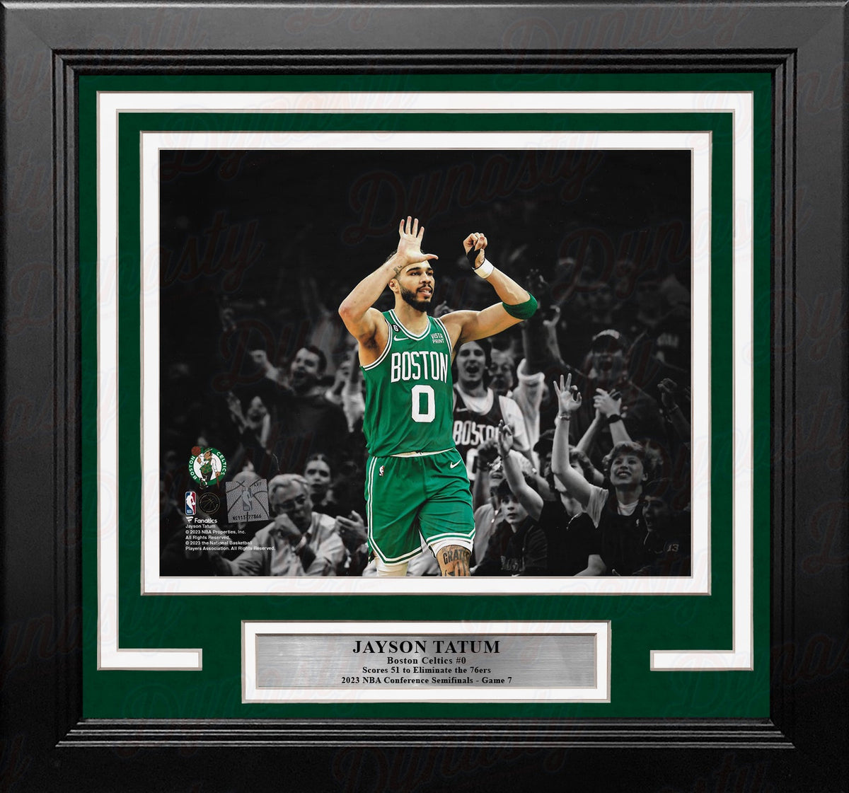 Jayson Tatum 51-Point Game 7 Boston Celtics 8" x 10" Framed Blackout Basketball Photo-Powers Sports Memorabilia
