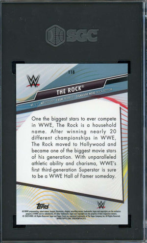 The Rock - Dwayne Johnson 2020 Topps Finest WWE Wrestling Card #118 Graded SGC 10-Powers Sports Memorabilia
