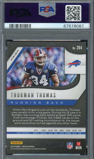 Thurman Thomas 2019 Panini Prizm Red Wave Signed Card #264 Auto PSA 30/149-Powers Sports Memorabilia