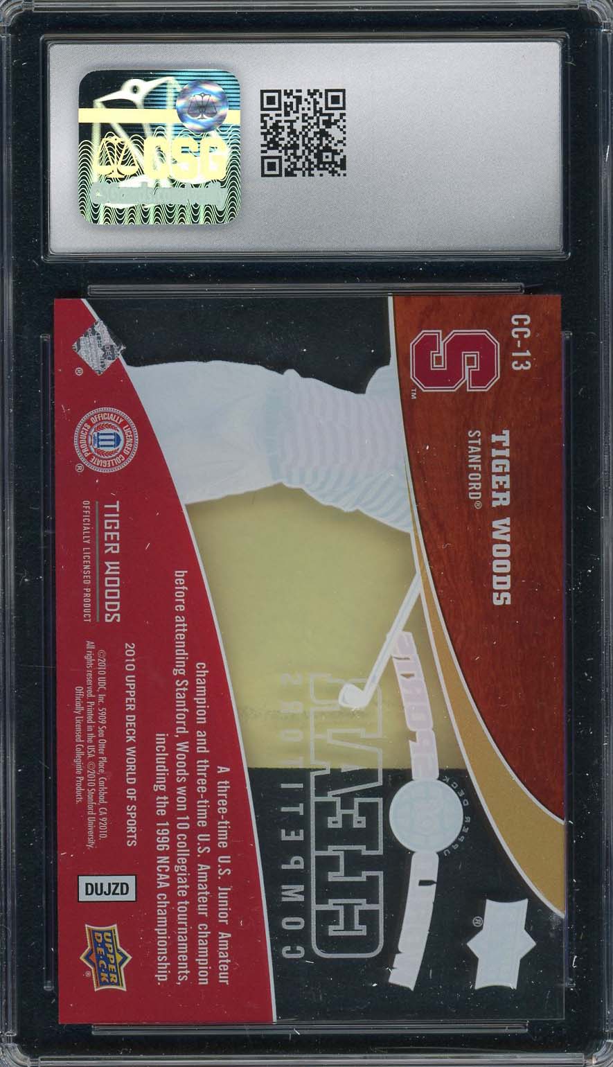 Tiger Woods 2010 Upper Deck Clear Competitors Card #CC-13 Graded CSG 9 170/550-Powers Sports Memorabilia
