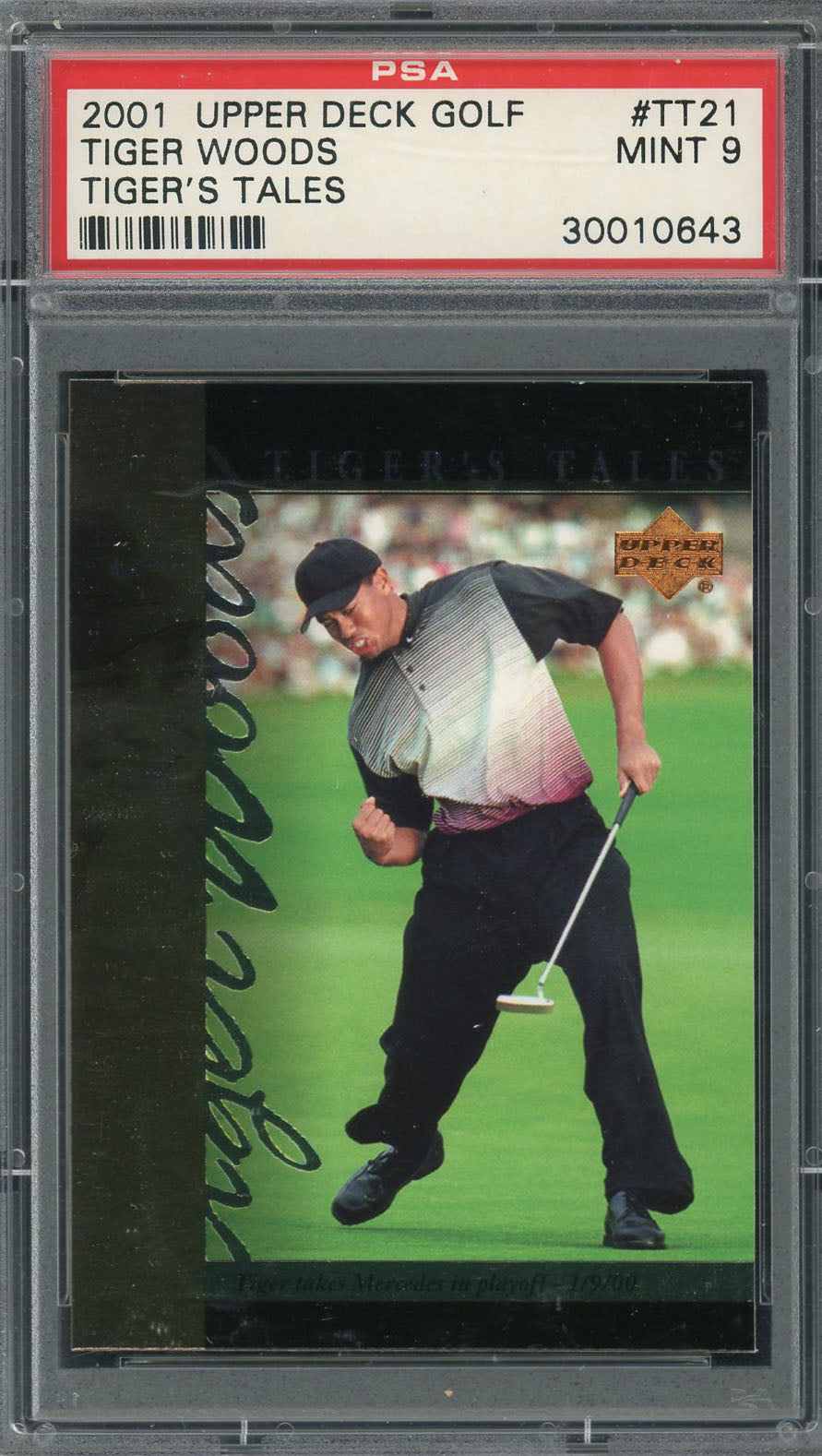 Tiger Woods 2001 Upper Deck Tiger&#39;s Tales Golf Card #TT21 Graded PSA 9 MINT-Powers Sports Memorabilia