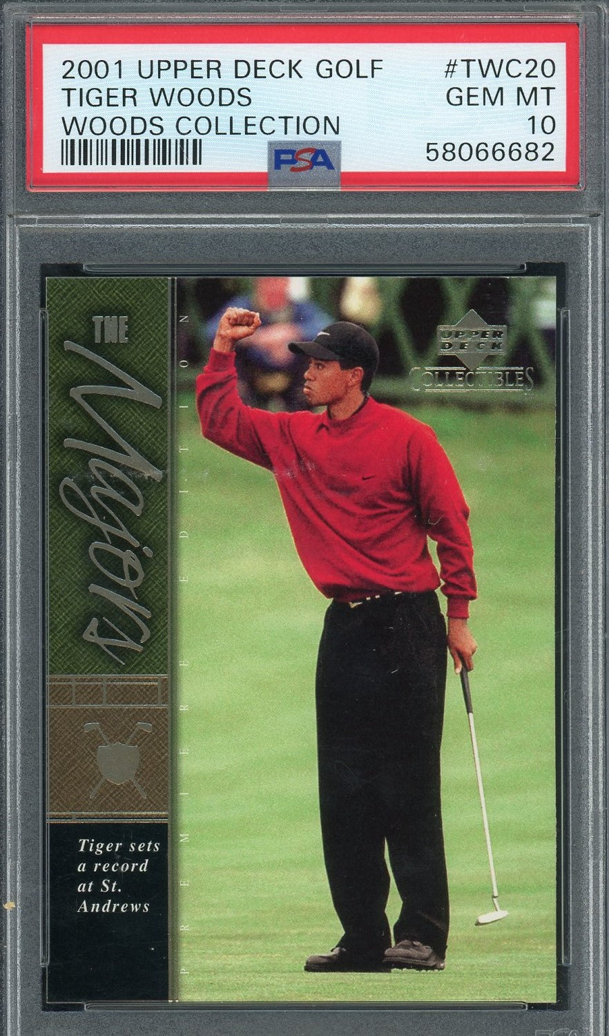 Tiger Woods 2001 Upper Deck Woods Collection Golf Card #TWC20 Graded PSA 10-Powers Sports Memorabilia