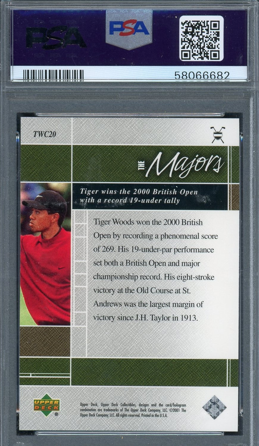 Tiger Woods 2001 Upper Deck Woods Collection Golf Card #TWC20 Graded PSA 10-Powers Sports Memorabilia