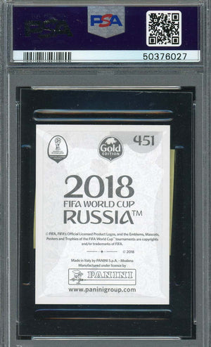 Timo Werner 2018 Panini World Cup Gold Stickers Card #451 PSA 10-Powers Sports Memorabilia