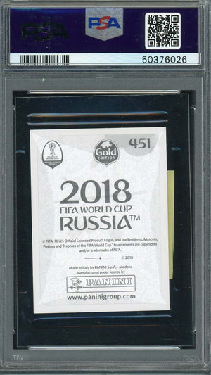 Timo Werner 2018 Panini World Cup Gold Stickers Card #451 PSA 9-Powers Sports Memorabilia