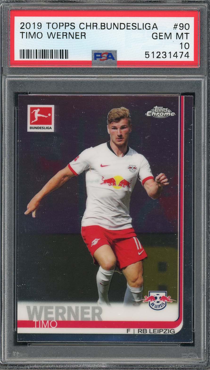 Timo Werner 2019 Topps Chrome Bundesliga Card #90 PSA 10-Powers Sports Memorabilia