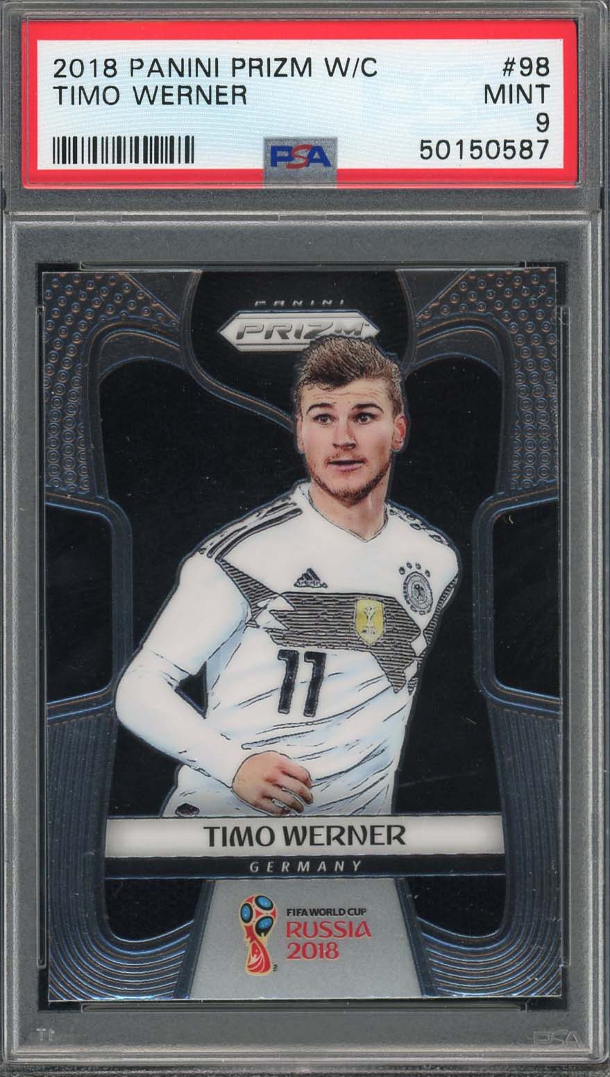 Timo Werner 2018 Panini Prizm World Cup Soccer Card #98 PSA 9-Powers Sports Memorabilia