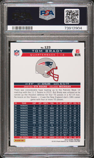 Tom Brady 2013 Panini Score Football Card #123 Graded PSA 10-Powers Sports Memorabilia