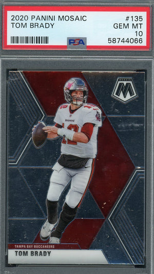 Tom Brady 2020 Panini Mosaic Football Card #135 Graded PSA 10-Powers Sports Memorabilia