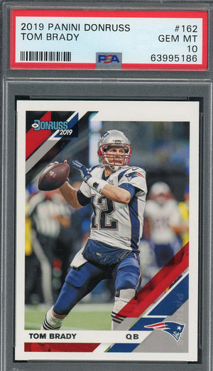 Tom Brady 2019 Panini Donruss Football Card #162 Graded PSA 10-Powers Sports Memorabilia