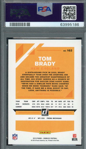 Tom Brady 2019 Panini Donruss Football Card #162 Graded PSA 10-Powers Sports Memorabilia