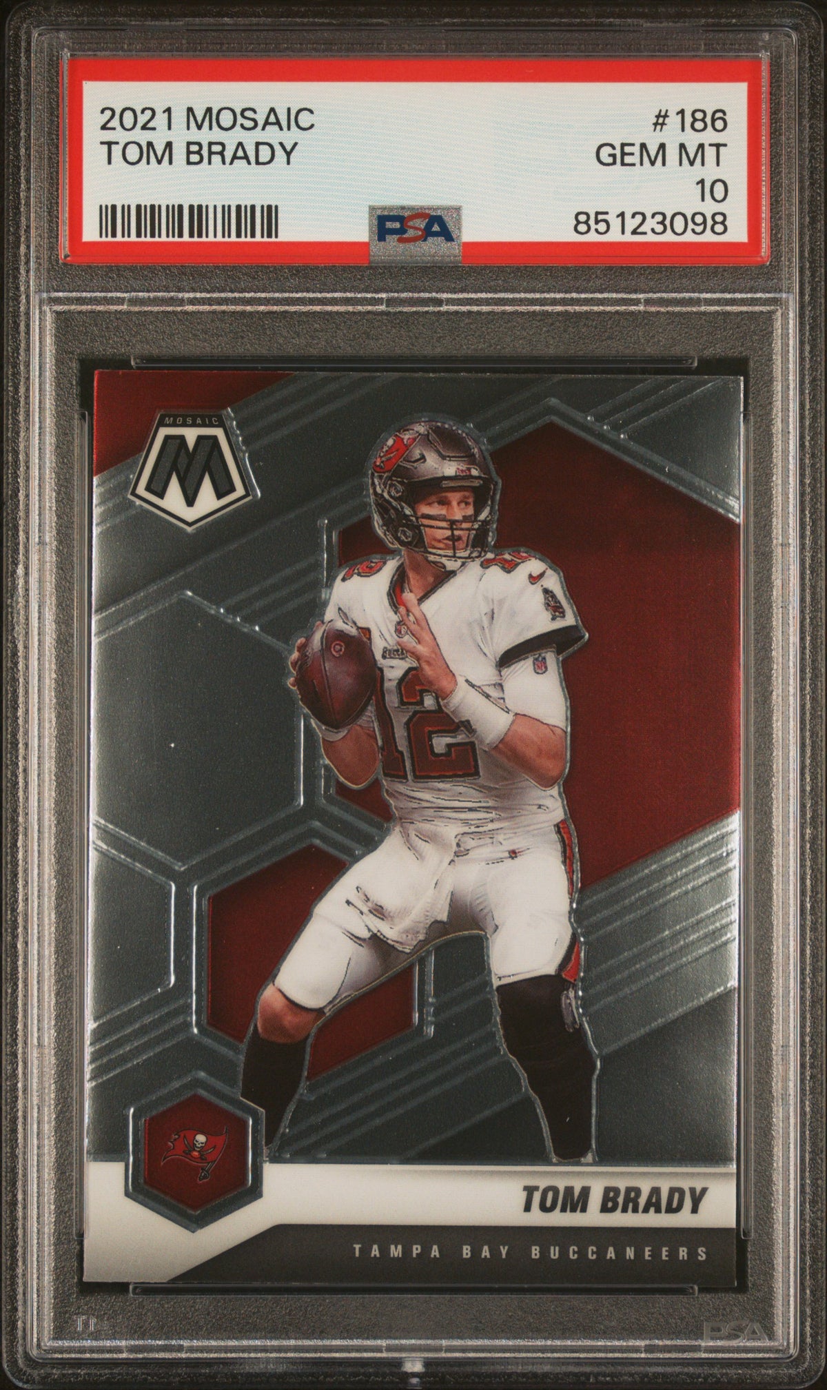Tom Brady 2021 Panini Mosaic Football Card #186 Graded PSA 10-Powers Sports Memorabilia