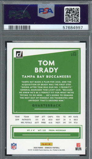 Tom Brady 2020 Panini Donruss Football Card #230 Graded PSA 10-Powers Sports Memorabilia