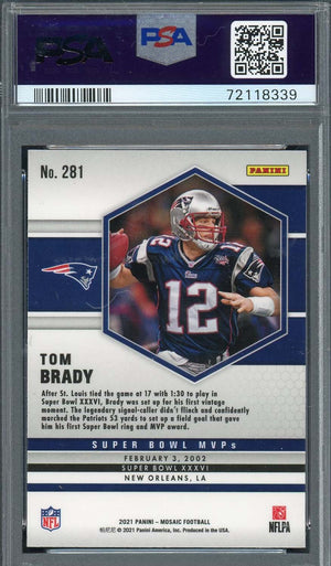 Tom Brady 2021 Panini Mosaic Football Card #281 Graded PSA 10-Powers Sports Memorabilia