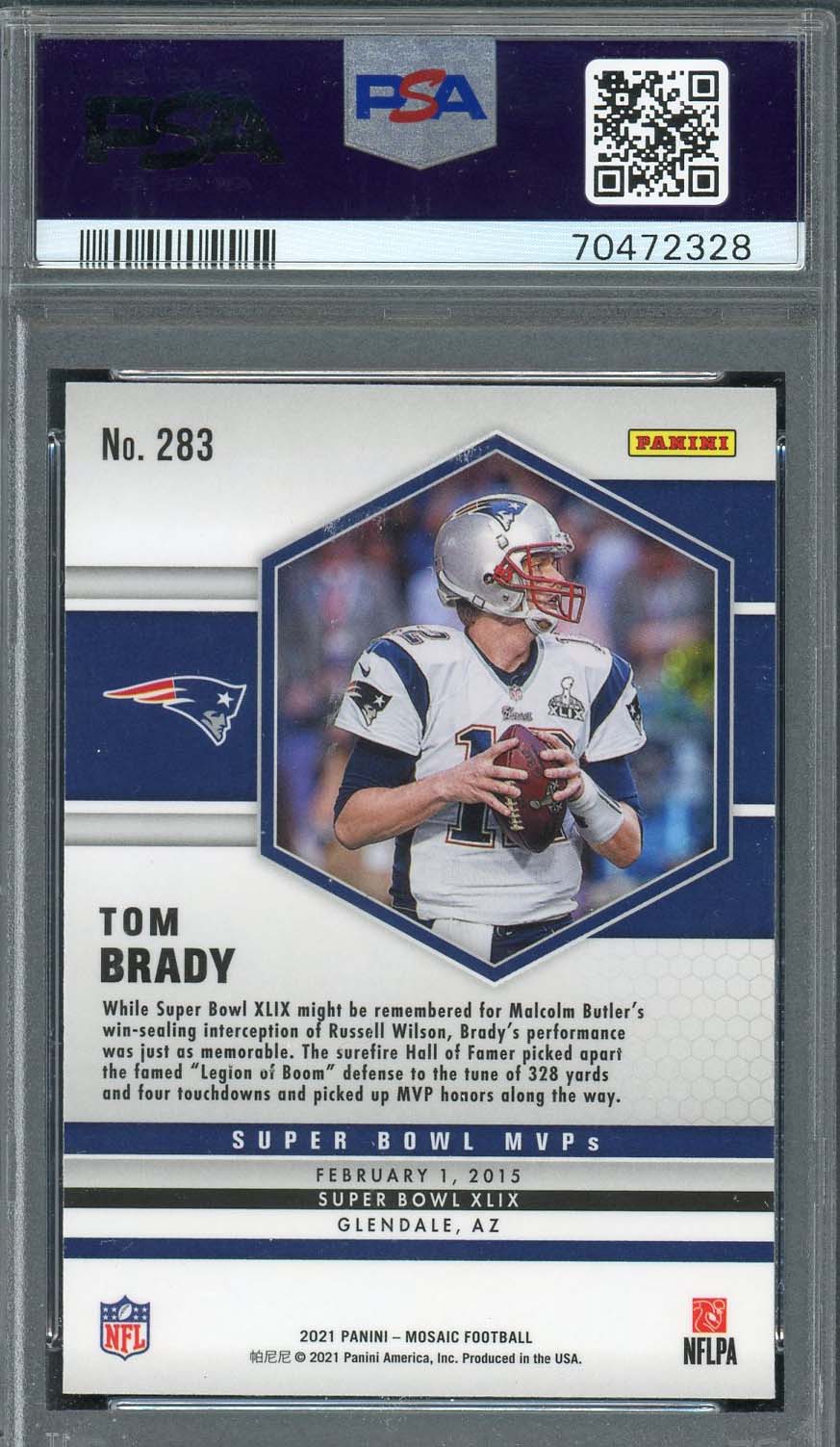 Tom Brady 2021 Panini Mosaic Football Card #283 Graded PSA 10-Powers Sports Memorabilia