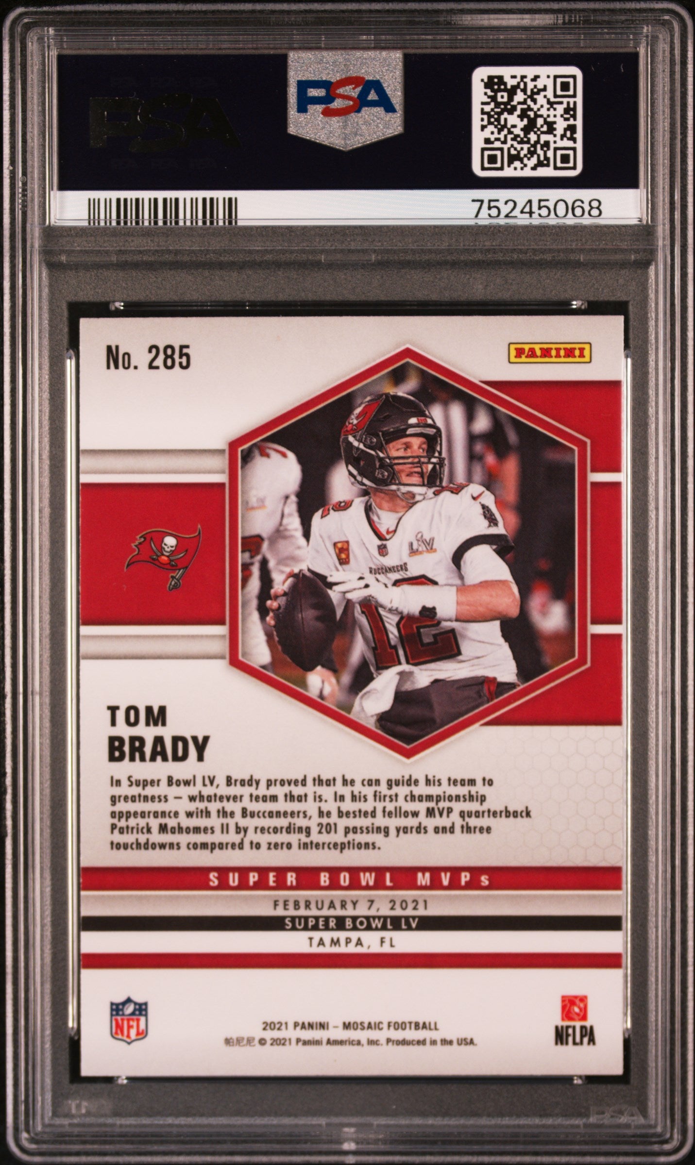 Tom Brady Panini 2021 Mosaic Football Card #285 Graded PSA 10-Powers Sports Memorabilia