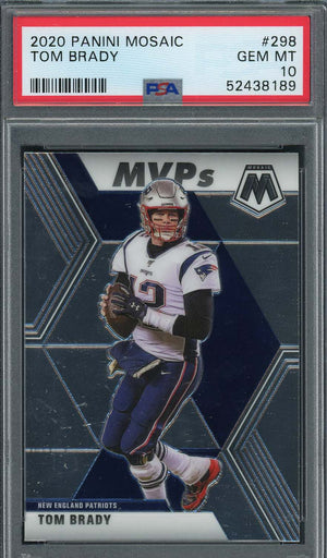 Tom Brady 2020 Panini Mosaic Football Card #298 PSA 10-Powers Sports Memorabilia