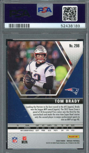 Tom Brady 2020 Panini Mosaic Football Card #298 PSA 10-Powers Sports Memorabilia