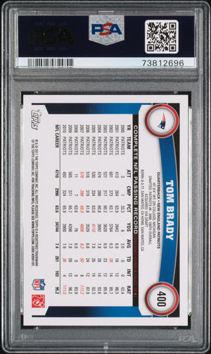 Tom Brady 2011 Topps Red Jersey Football Card #400 Graded PSA 10-Powers Sports Memorabilia