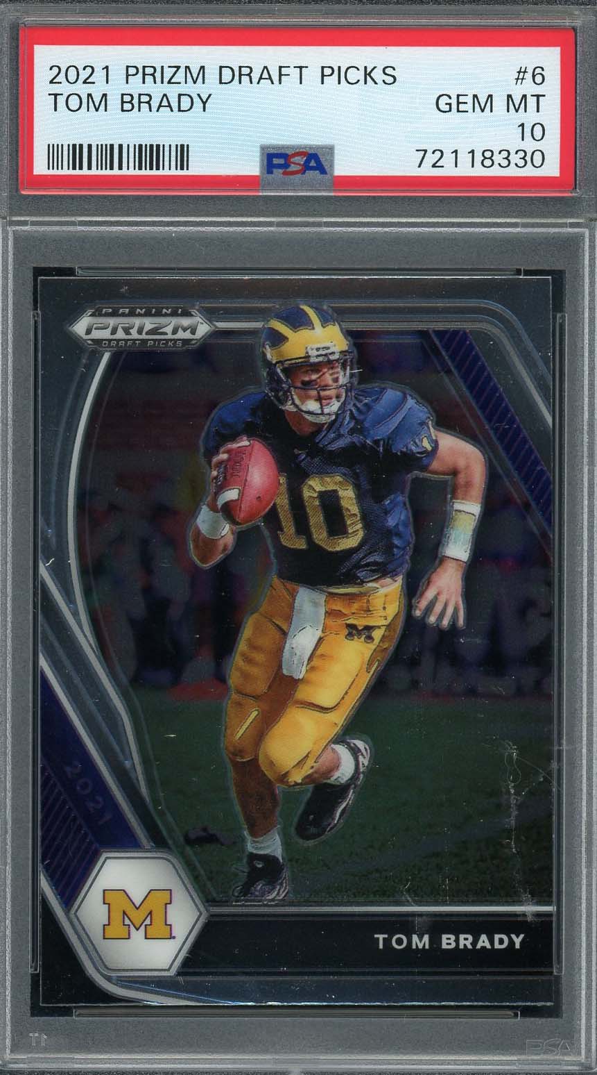 Tom Brady 2021 Panini Prizm Draft Picks Football Card #6 Graded PSA 10-Powers Sports Memorabilia