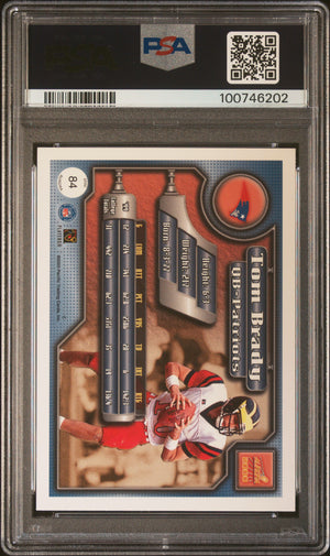 Tom Brady 2000 Pacific Aurora Football Rookie Card #84 Graded PSA 7