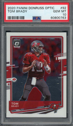 Tom Brady 2020 Panini Donruss Optic Football Card #92 Graded PSA 10-Powers Sports Memorabilia
