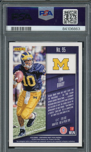 Tom Brady 2016 Panini Contenders DP Football Card #95 Graded PSA 10-Powers Sports Memorabilia