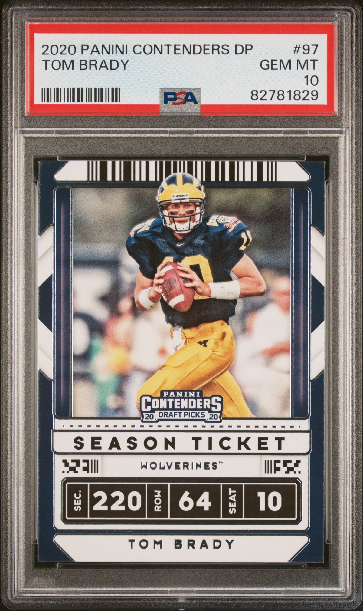 Tom Brady 2020 Panini Contenders Draft Picks Football Card #97 Graded PSA 10-Powers Sports Memorabilia