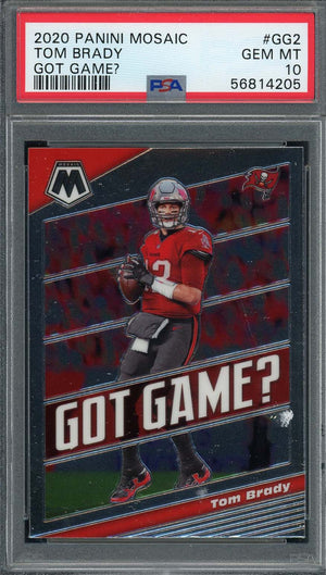Tom Brady 2020 Panini Mosaic Got Game? Football Card #GG2 PSA 10-Powers Sports Memorabilia