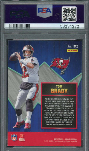 Tom Brady 2020 Panini Mosaic Touchdown Masters Football Card #TM2 Graded PSA 10-Powers Sports Memorabilia