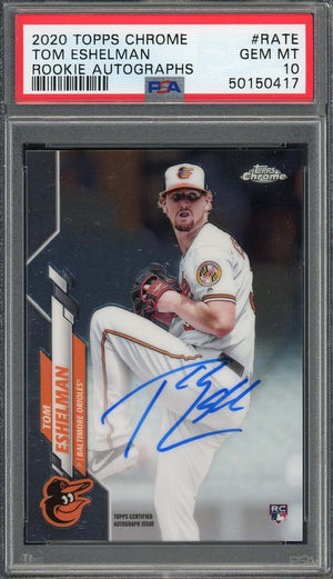 Tom Eshelman 2020 Topps Chrome Rookie Auto Baseball Card #RATE PSA 10-Powers Sports Memorabilia