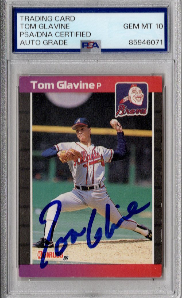 Tom Glavine Signed Atlanta Braves 1989 Donruss #381 Card PSA AUTO GRADE GEM MT 10-Powers Sports Memorabilia