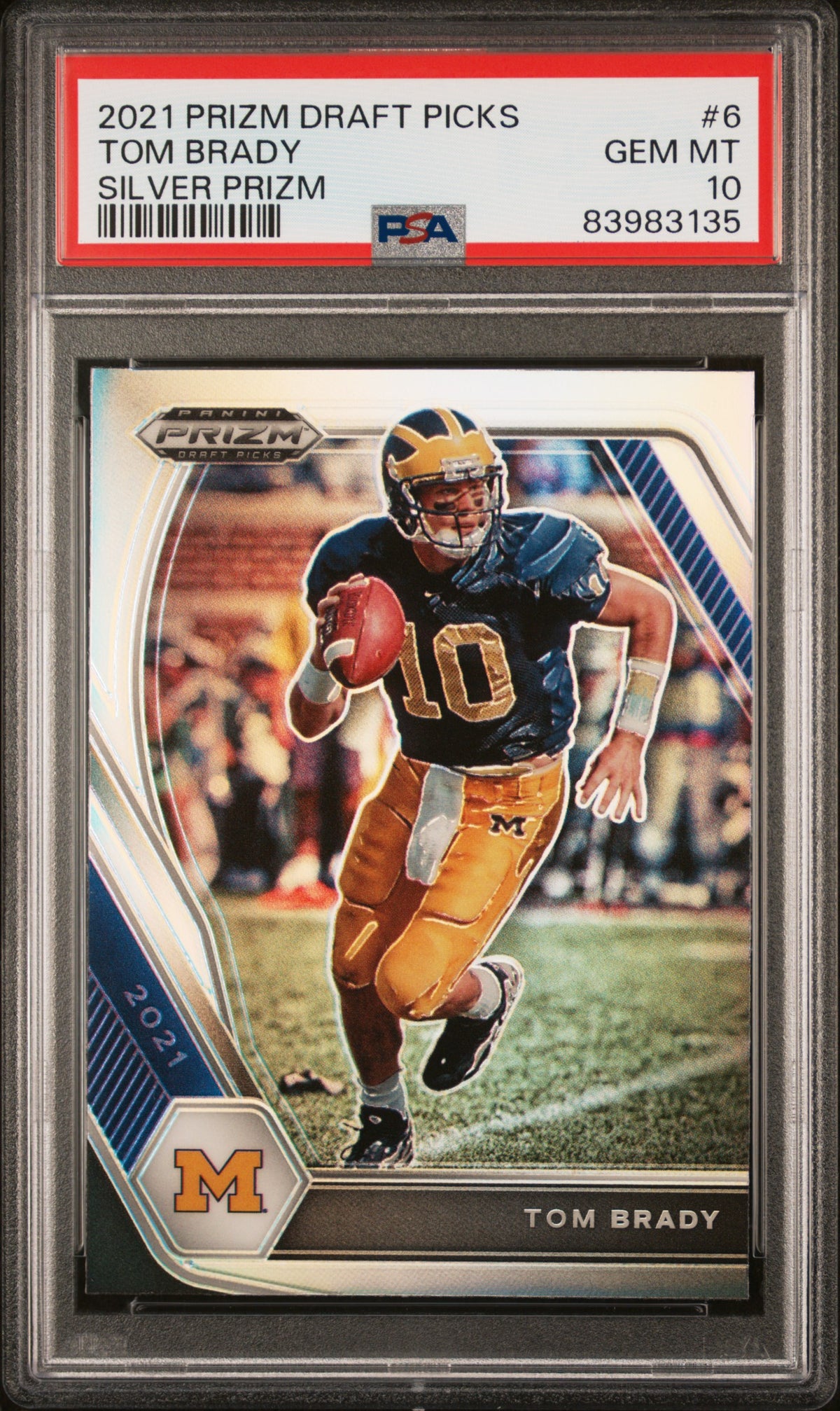 Tom Brady 2021 Panini Prizm Draft Picks Silver Football Card #6 Graded PSA 10-Powers Sports Memorabilia