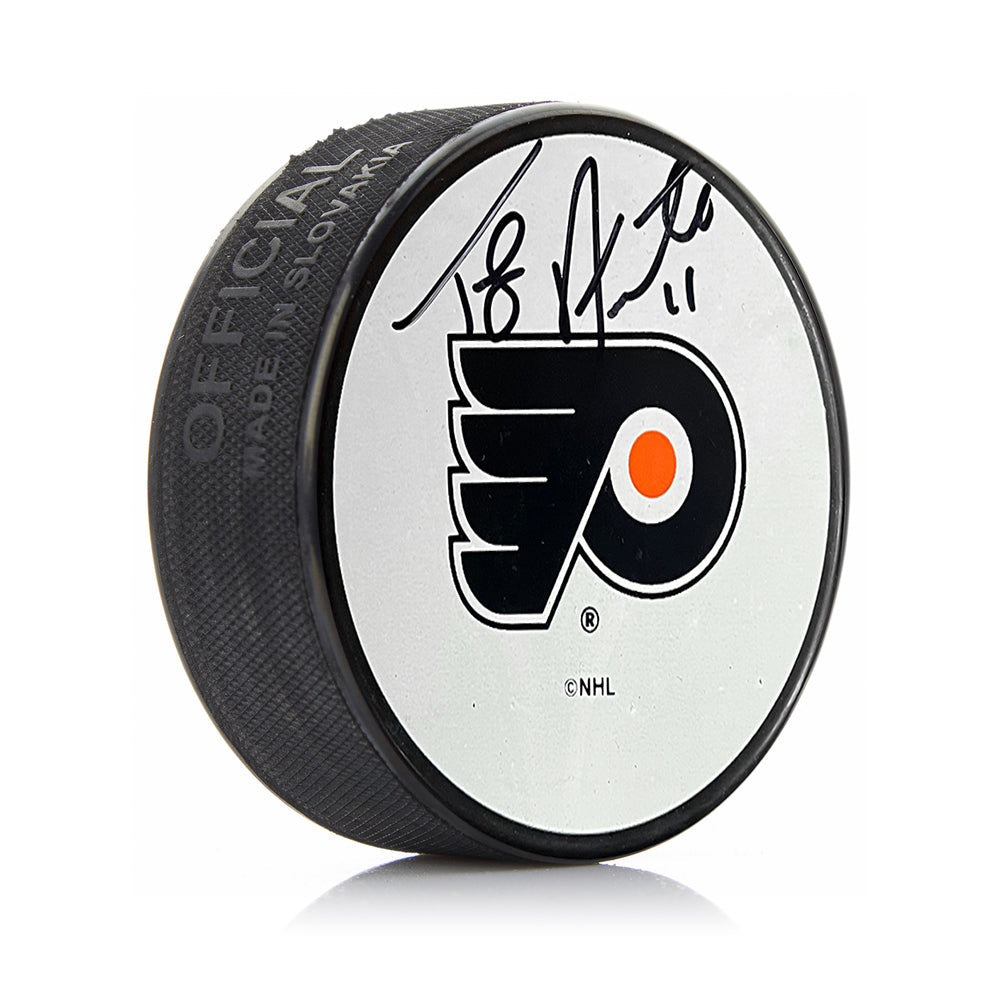 Tony Amonte Philadelphia Flyers Signed White Hockey Logo Puck-Powers Sports Memorabilia