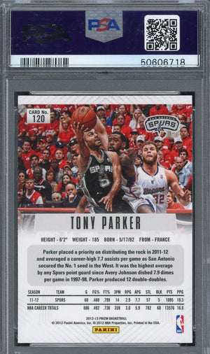 Tony Parker 2012 Panini Prizm Basketball Card #120 Graded PSA 10-Powers Sports Memorabilia