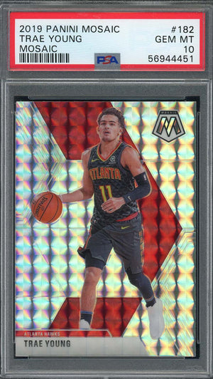 Trae Young 2019 Panini Mosaic Mosaic Basketball Card #182 Graded PSA 10-Powers Sports Memorabilia