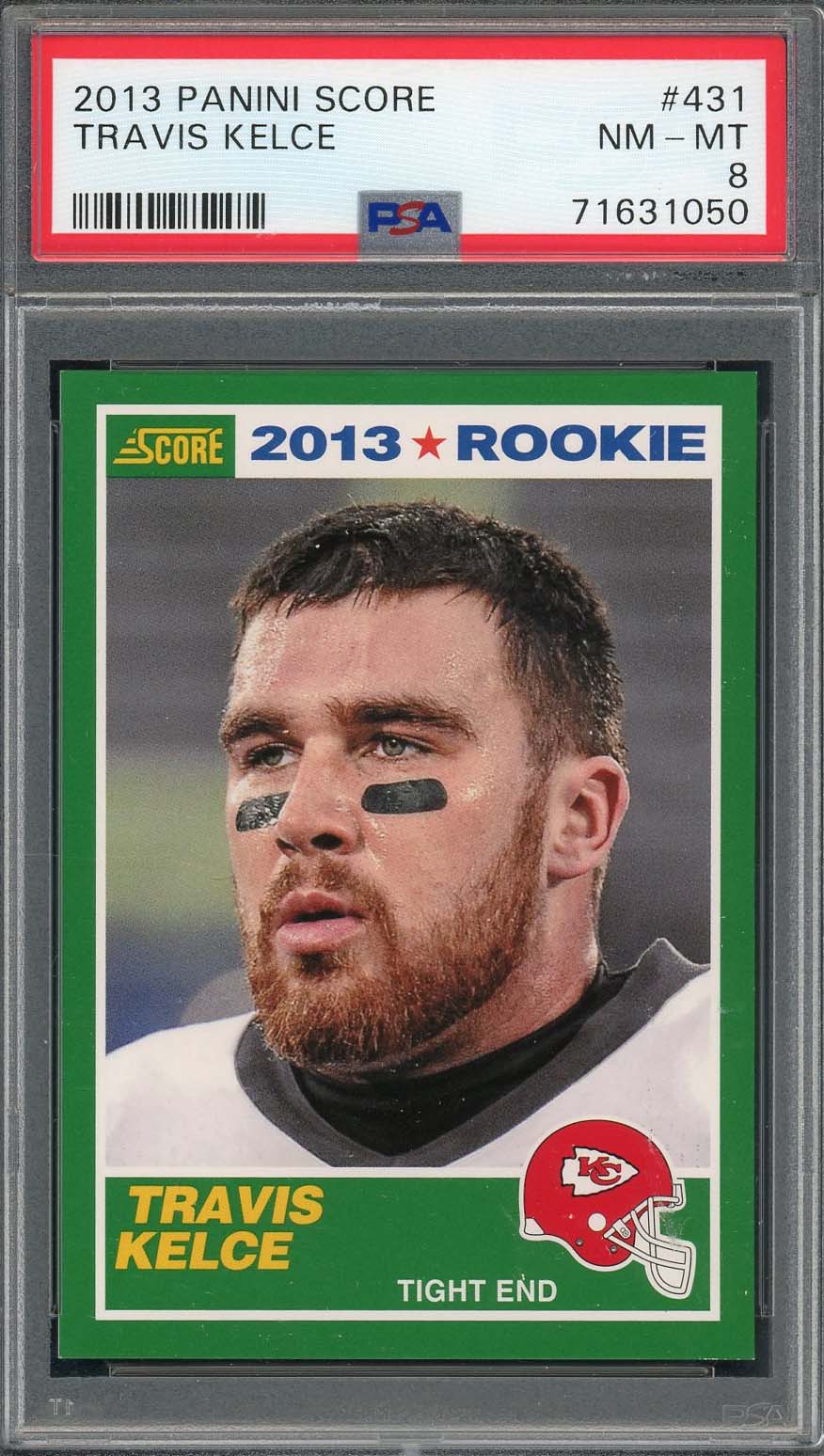 Travis Kelce 2013 Panini Score Football Rookie Card RC #431 Graded PSA 8-Powers Sports Memorabilia