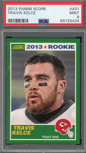 Travis Kelce 2013 Panini Score Football Rookie Card RC #431 Graded PSA 9-Powers Sports Memorabilia