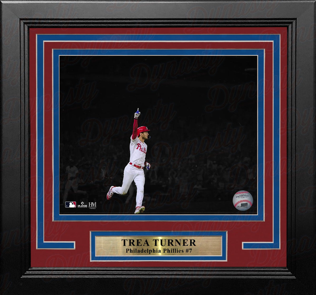Trea Turner Celebration Philadelphia Phillies 16" x 20" Framed Blackout Baseball Photo-Powers Sports Memorabilia