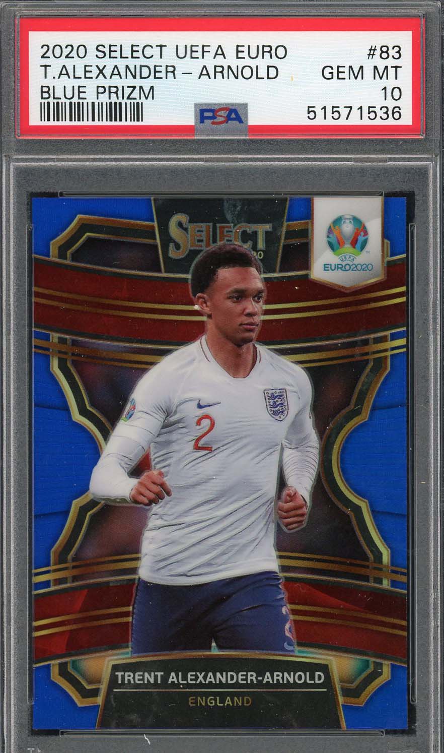 Trent Alexander Arnold 2020 Select UEFA Euro Blue Prizm Card #83 PSA 10 /225-Powers Sports Memorabilia