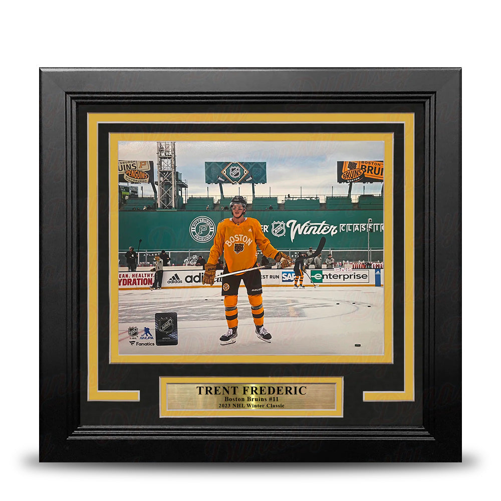 Trent Frederic Winter Classic Action Boston Bruins 8" x 10" Framed Hockey Display Photo-Powers Sports Memorabilia