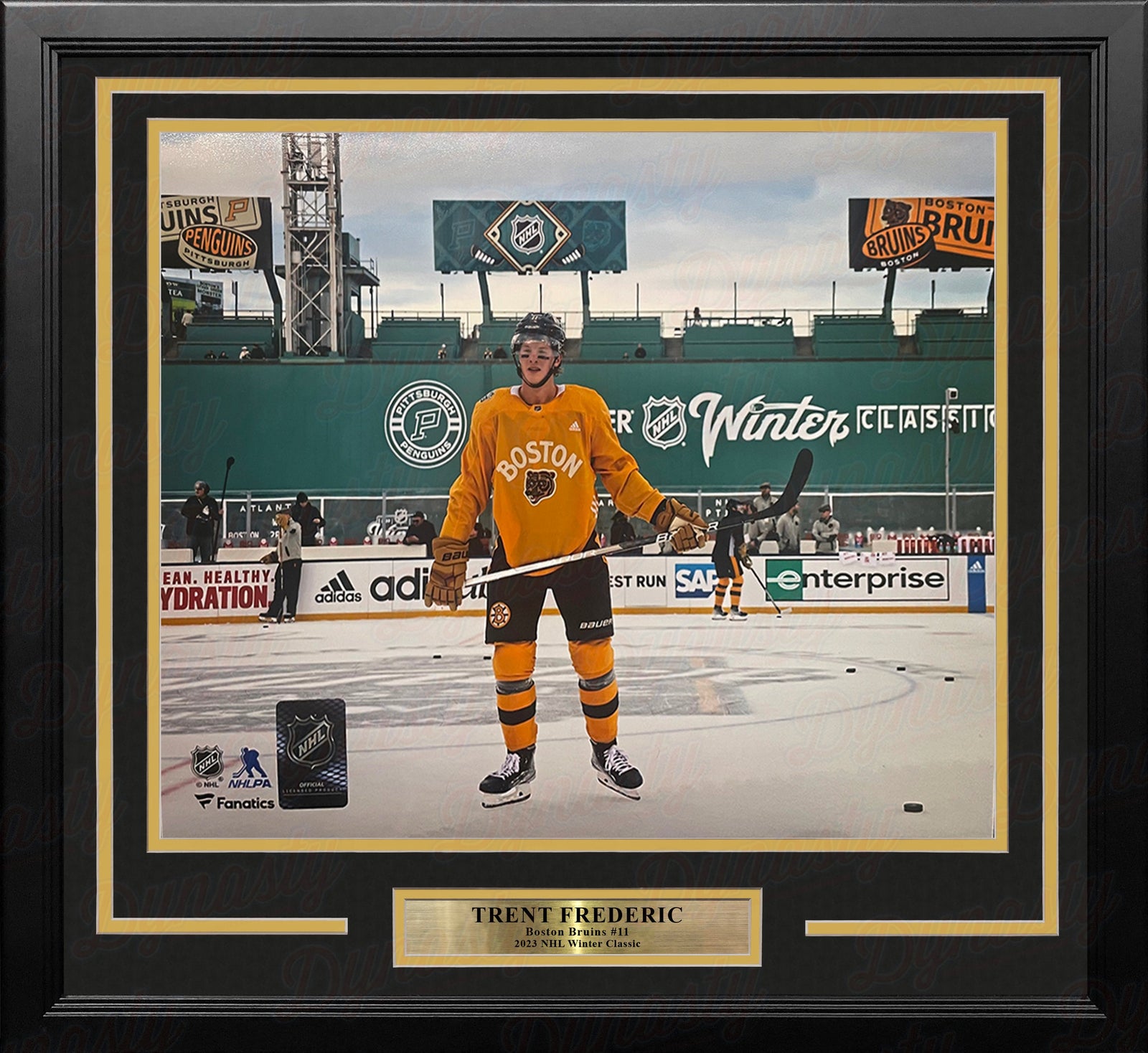 Trent Frederic Winter Classic Action Boston Bruins 11" x 14" Framed Hockey Display Photo-Powers Sports Memorabilia