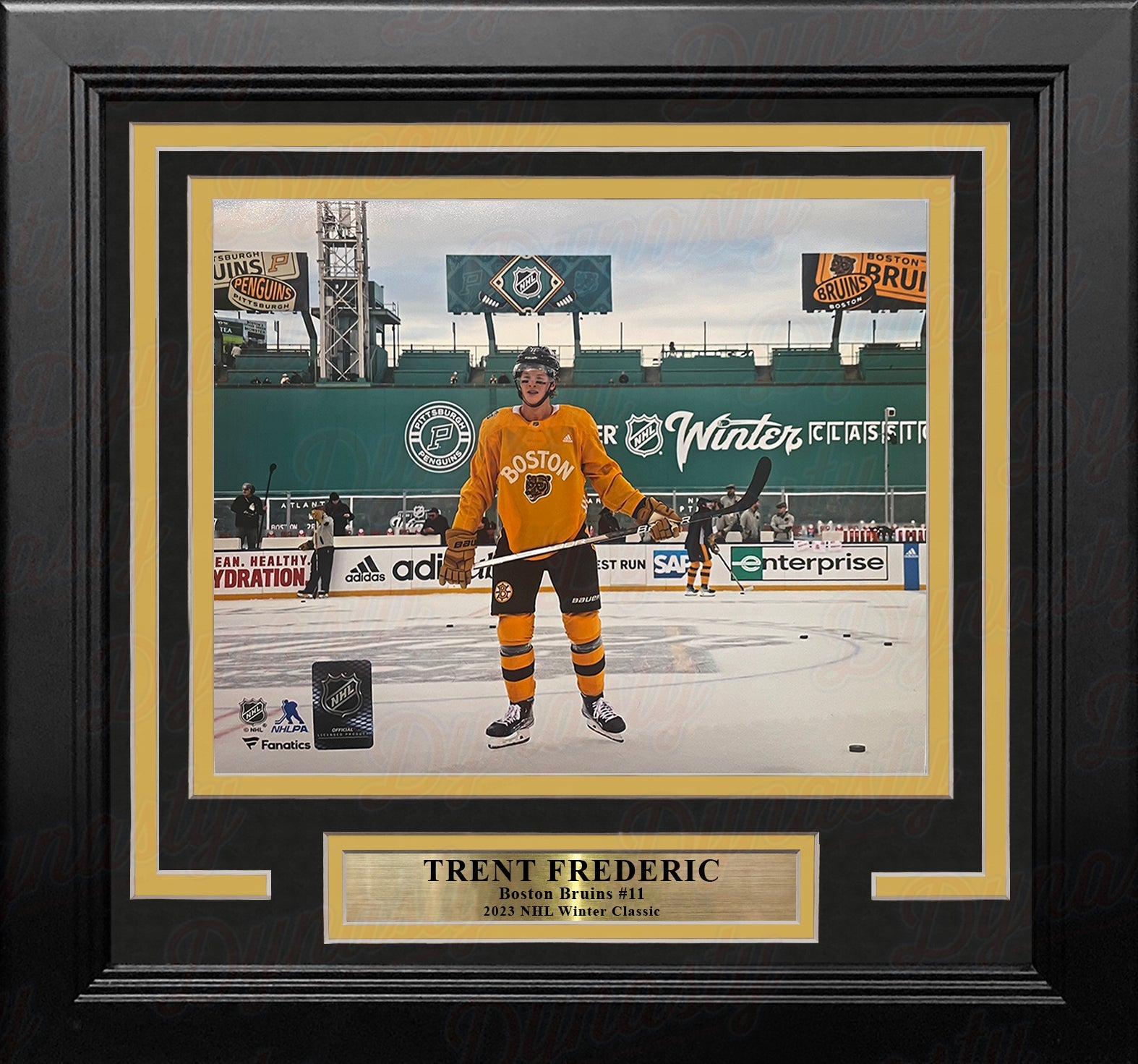 Trent Frederic Winter Classic Action Boston Bruins 8" x 10" Framed Hockey Display Photo-Powers Sports Memorabilia