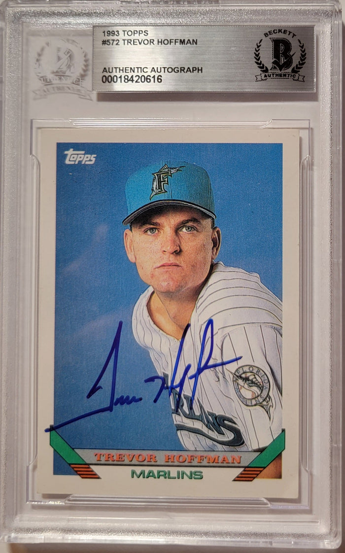 Trevor Hoffman Signed Florida Marlins 1993 Topps Rookie Card - Beckett-Powers Sports Memorabilia